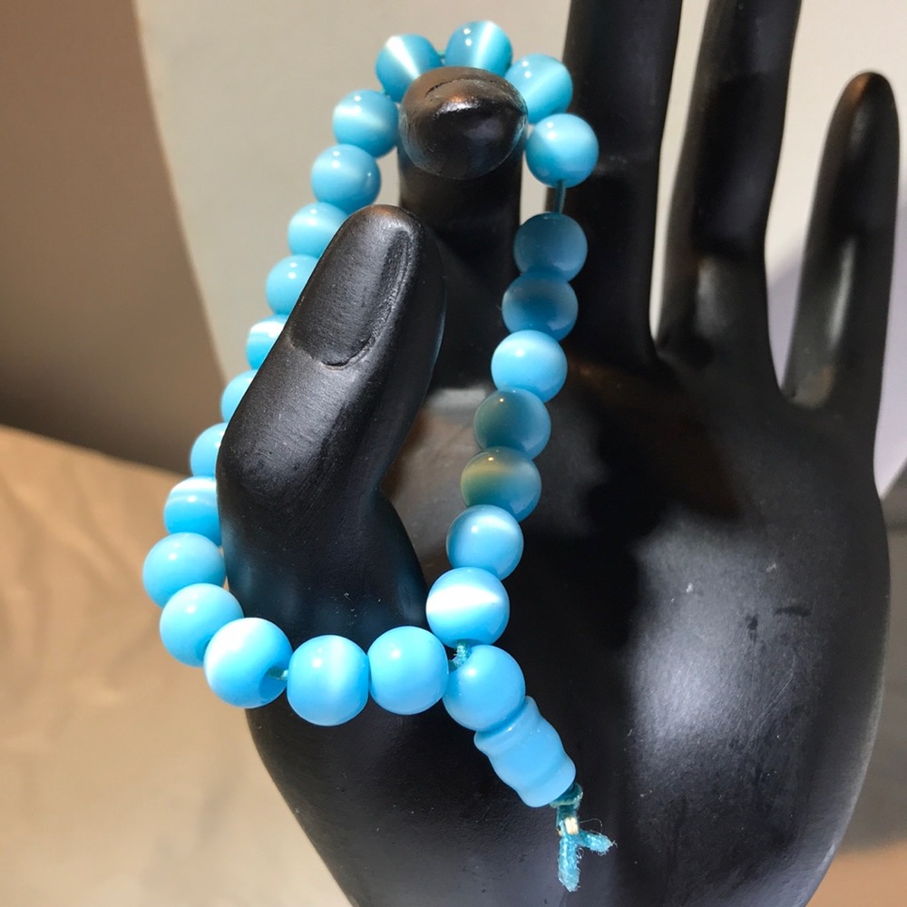 Sky Blue gemstones amulet bracelet